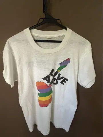 80s LIVE AID 티셔츠 기무라 타쿠야 M 빈티지 라이브 에이드