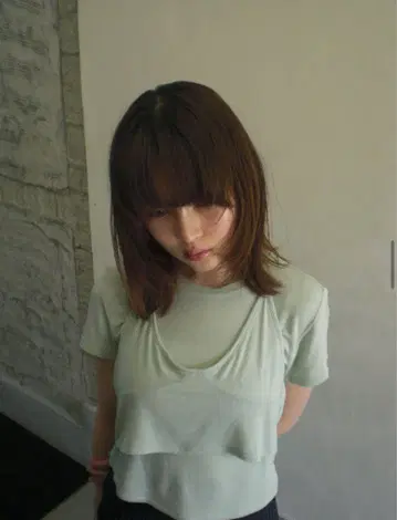 haek 2피스 시어 홀터 상의 mint green