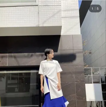 UN3D. 언스리드 트위스트 하프 슬리브 탑 화이트 38