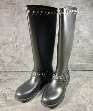 [빈티지] 롱 부츠 링 벨트 스터드 힐 23cm