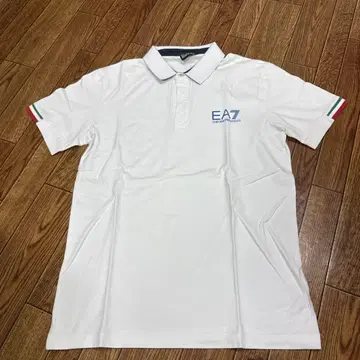 EA7 화이트 피케 셔츠
