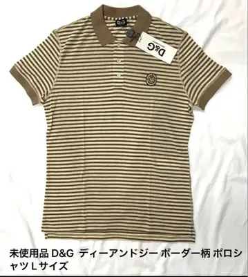 미사용품 D&G 보더 무늬 피케 셔츠 L 사이즈