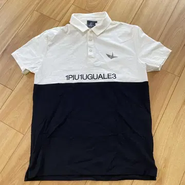 1PIU1UGUALE3 피케 셔츠 화이트/블랙