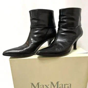 MAX MARA 숏부츠 블랙 가죽 VERO CUOIO 36
