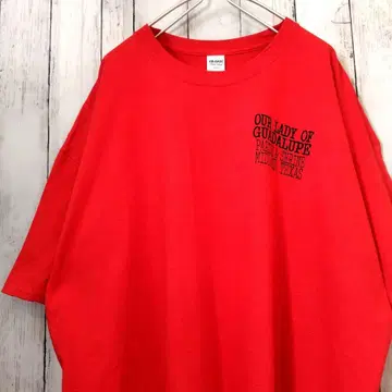 GILDAN 협회 메시지 빅 사이즈 티셔츠 레드 2XL 구제 의류