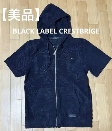 [ BLACK LABEL ] 블랙 잎사귀 패턴 후드 M