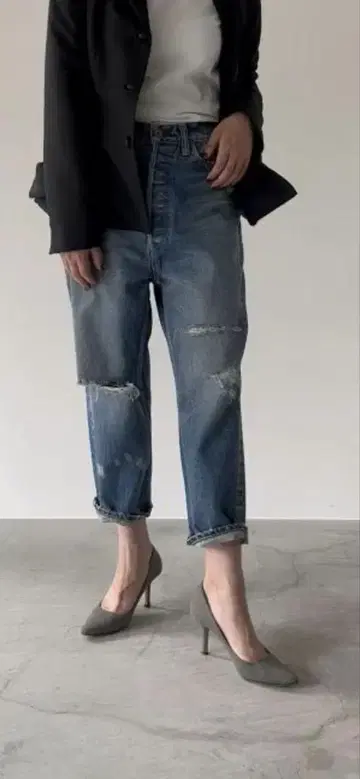 MADISON BlUE CRASHED SAROUEL DENIM