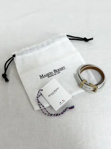 MAISON BOINET/메종보네 2연 가죽 팔찌 화이트