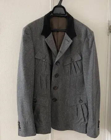 폴스미스 Paul Smith 그레이 테일러드 자켓 블랙 옷깃 L