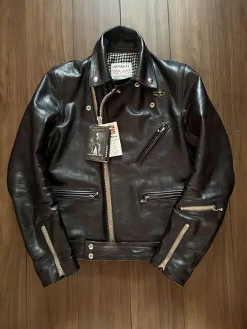 Lewis Leathers 441T 베지 카우 36 블랙