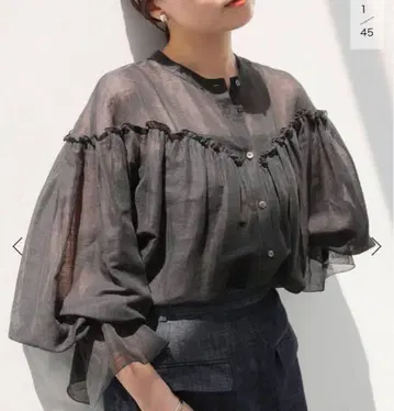 IENA B. 린넨 혼방 시어 블라우스