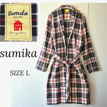sumika 수주 한정품 체크 가운 SIZE L