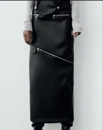 ZARA 블랙 가죽 롱 스커트 미니 스커트 2way L 사이즈