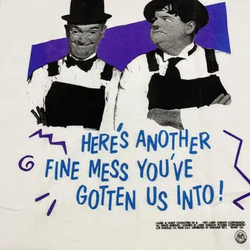데드스탁 90년대 Laurel&Hardy 티셔츠 후르츠 USA