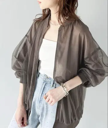튤 쉬폰 레이어드 시어 블루종
