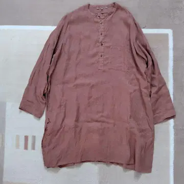 블라스블룸 천연 염색 린넨 카프탄 셔츠 브라운 계열