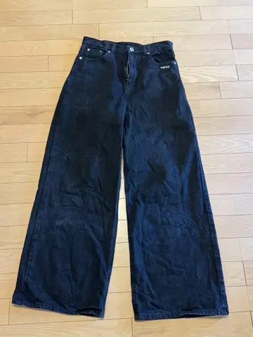 THE CLE FLOW DENIM 블랙 와이드 팬츠 M