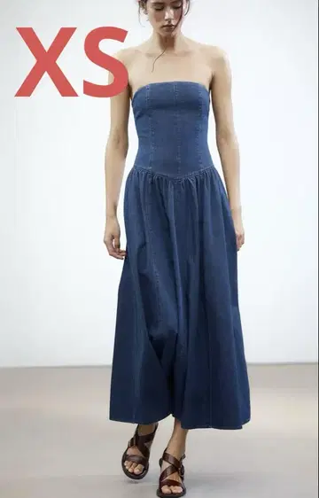 ZARA 데님 원피스 데님 TRF 미디 원피스 XS