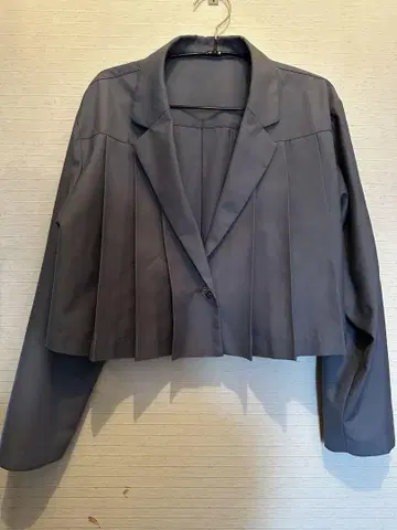 HARE 플리츠 숏 자켓 블루
