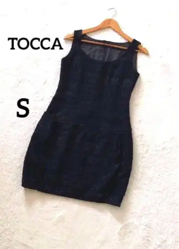 TOCCA 토카 트위드 라메 슬리브리스 원피스 블랙 S