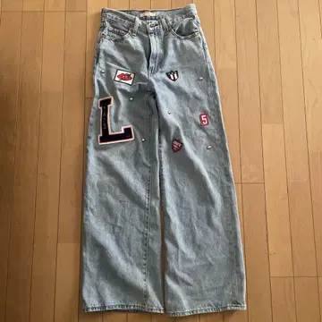 리바이스 RIBCAGE WIDE LEG 데님 25 와펜 여성용