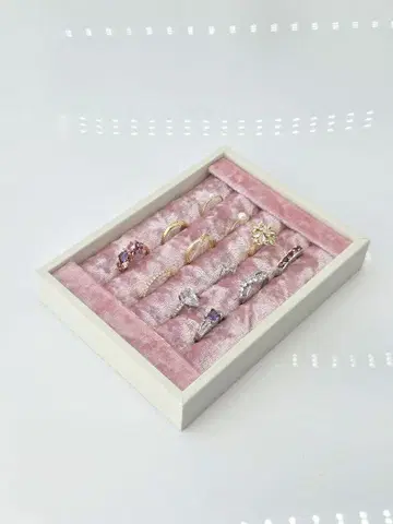 No.E 풀 링 트레이 싱글 화이트 다이아몬드 크러쉬 핑크