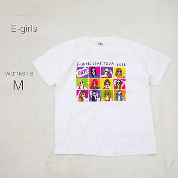 E-girls 티셔츠 2018 투어 티셔츠 [M] 완판 희귀 화려 개성