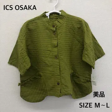 택 포함 새상품 ICS OSAKA 반팔 셔츠 M~L 올리브 그린
