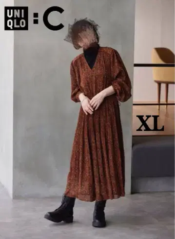 미사용 새상품 유니클로 XL 쉬폰 플리츠 원피스 가을/겨울 여성용