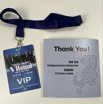Travis Japan 월츠 애너하임 VIP 홀더 메시지 카드
