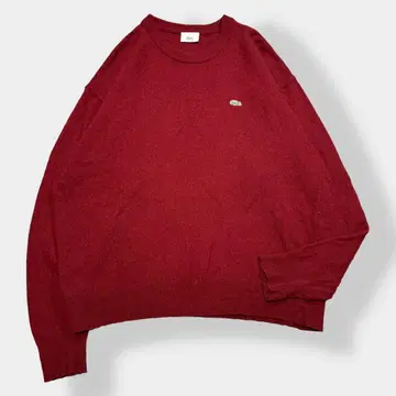 A914/라코스테 LACOSTE 울 니트 스웨터 얇은 소재 로고 자수