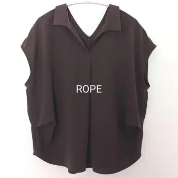 ROPE 다크 브라운 반팔 셔츠