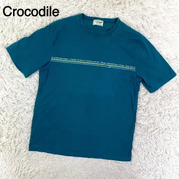 Crocodile 마린 블루칼라 프린트 T셔츠