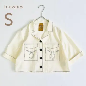 컨디션 최상 tnewties 콘트라스트 스티치 셔츠 블라우스 반팔 S