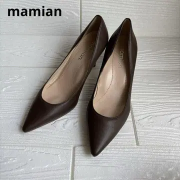 마미앙 컴포트 펌프스 브라운 스틸레토 24.0cm 다크 브라운