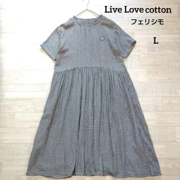 Live Love cotton 더블 거즈 개더 원피스 L 펠리시모
