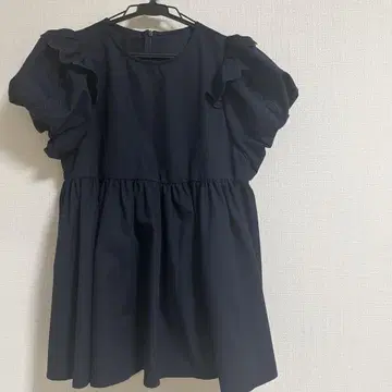 핏모어 fitmore 프릴 페플럼 블라우스 네이비