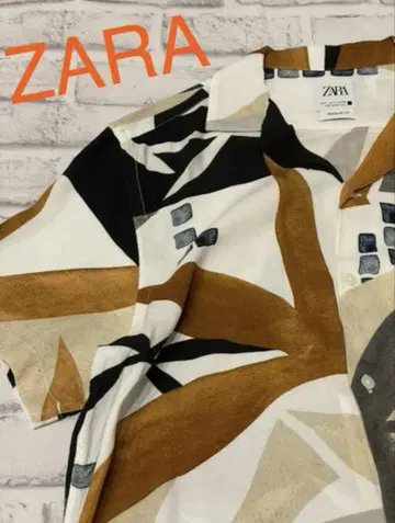 ZARA 기하학 패턴 반팔 셔츠 레귤러 핏