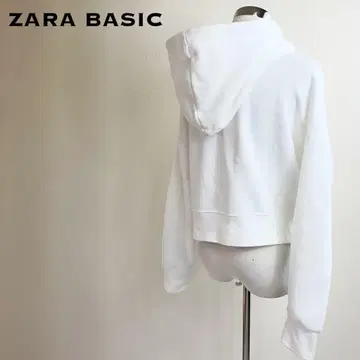 ZARA BASIC 자라 베이직 숏 기장 크롭 후드티 (화이트)