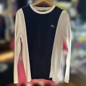 LACOSTE SPORT 네이비/화이트 긴팔 티셔츠 US M