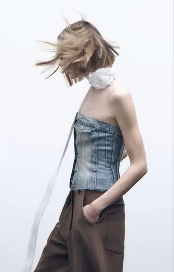 ZARA 플라워 타이 리본 미사용