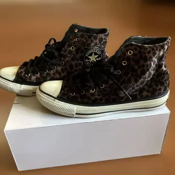 CONVERSE 레오파드 무늬 하이컷 스니커즈 US 6.5