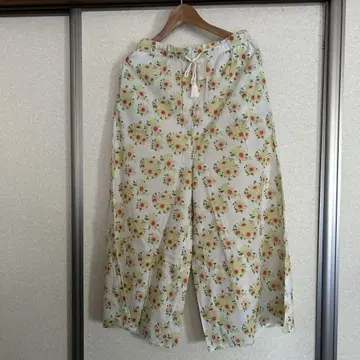 kilki 꽃무늬 면 100% 와이드 팬츠