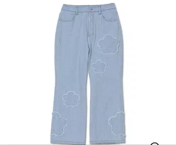MARY QUANT 데이지 패치 데님 팬츠 블루 신상