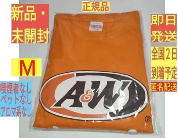 [새상품 미개봉] M 오렌지 정품 티셔츠 로고 정품 A&W 오키나와