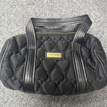 MOSCHINO 미니 백 블랙 나일론 퀼팅 하트