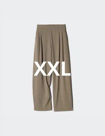 유니클로 울트라 스트레치 액티브 와이드 팬츠 카키 표준 기장 XXL