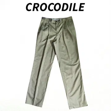 CROCODILE 원턱 코튼 소재 슬랙스 은은한 광택 4743