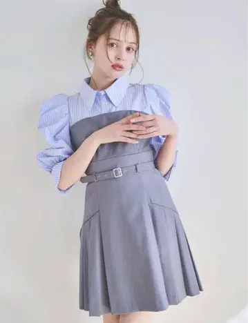 dazzlin 레이어드 셔츠 미니 원피스 M 사이즈