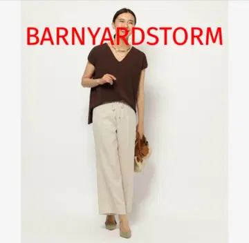 미사용품 BARNYARDSTORM 린넨 라이크 팬츠 시원한 팬츠